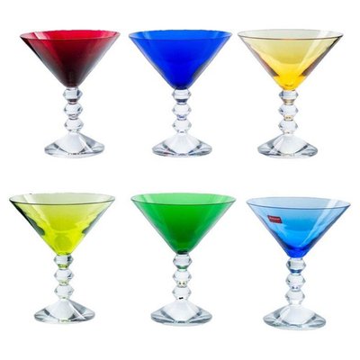 PLATINUX Set Di 6 Bicchieri Da Cocktail Colorati – Verde/Giallo Sfumato, 400 Ml, In Vetro – Ideali Per Mojito, Gin Tonic, Long Drink
