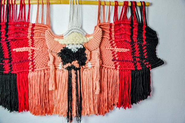 Arazzo Da Parete In Macramè, Realizzato A Mano, In Cotone