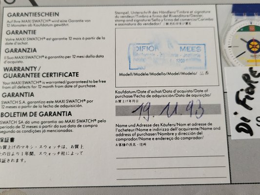 Orologio da parete MGZ 001 di Jean Michel Folon, 1990 in vendita