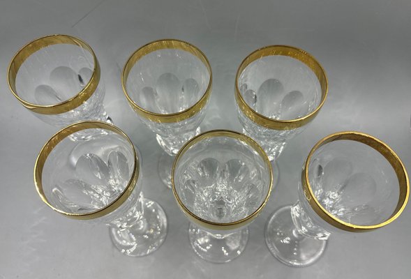 Weingläser mit 18 Karat Goldrand von Franz Kaspar für Glashütte, 1950er, 6 . Set bei Pamono kaufen