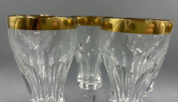 Weingläser mit 18 Karat Goldrand von Franz Kaspar für Glashütte, 1950er, 6 . Set bei Pamono kaufen