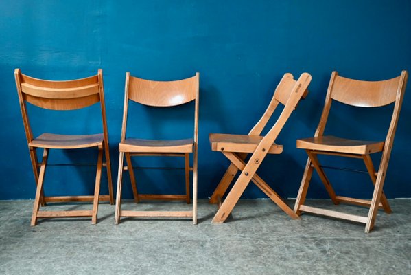 Vintage Bauhaus Folding Chairs 1940s Set of 4