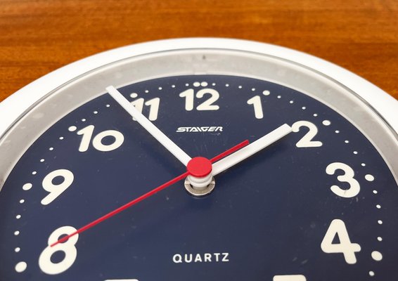 Vintage German Postmodern Wall Clock from Staiger, 1980s for sale
