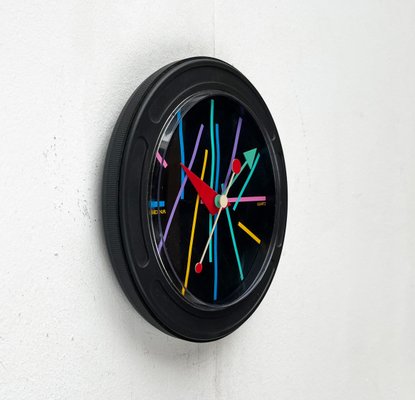 Vintage German Postmodern Wall Clock from Dugena, 1980s for sale
