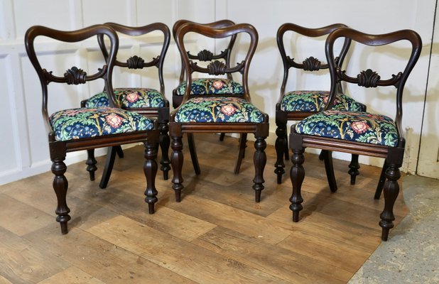 Victorian Upholstered Dining Chairs, Set of for sale at Pamono