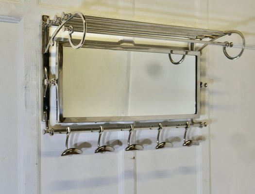 French Art Deco Style Hat and Coat Rack with Mirror, 1960s for