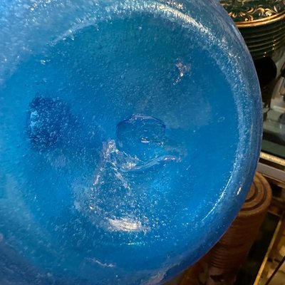 Light Blue Scavo Murano Glass Vase attributed to Cenedese