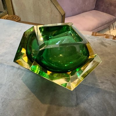 その他 Vintage Vetri Murano Sommerso Ashtray Vintage Murano Sommerso Glass Ashtray Flavio Poli Faceted