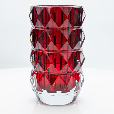 French Baccarat and Sèvres Glass Vases in Crystal, 1990, Set
