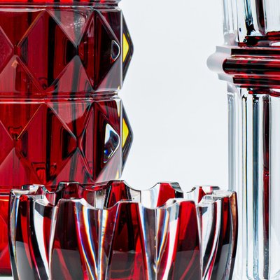 French Baccarat and Sèvres Glass Vases in Crystal, 1990, Set of 3