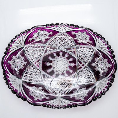 Baccarat Fruit Bowl in Violet Crystal, 1930 for sale at Pamono