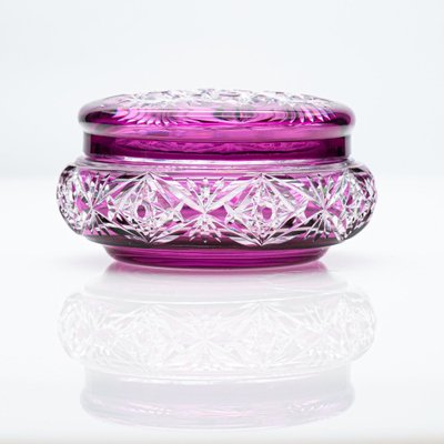 Baccarat Candy Jar in Violet Purple Crystal, 1940 for sale at Pamono