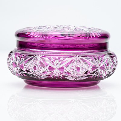 Baccarat Candy Jar in Violet Purple Crystal, 1940 for sale at Pamono