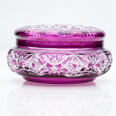 Baccarat Candy Jar in Violet Purple Crystal, 1940 for sale at Pamono