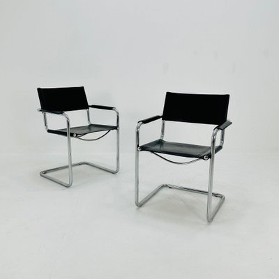 Model MG5 Centro Studi Desk Black Leather Chair by Mart Stam and
