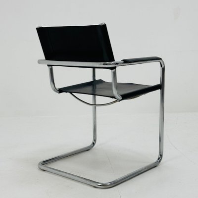 Model MG5 Centro Studi Desk Black Leather Chair by Mart Stam and