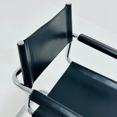 Model MG5 Centro Studi Desk Black Leather Chair by Mart Stam and