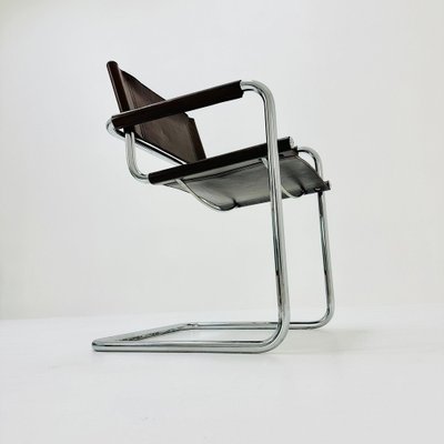 Mid-Century Bauhaus B34 Brown Leather Cantilevered Chair by Mart
