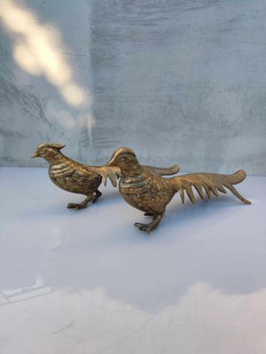 Japanese Brass Peacock Figurines, 1950s, Set of 2 for sale at Pamono