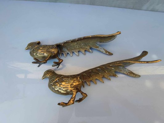 Japanese Brass Peacock Figurines, 1950s, Set of 2 for sale at Pamono
