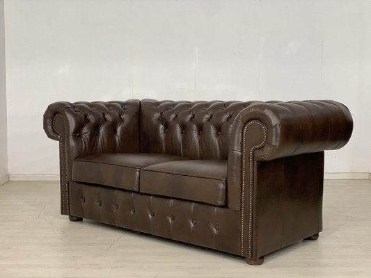 English Chesterfield Sofa in Leather