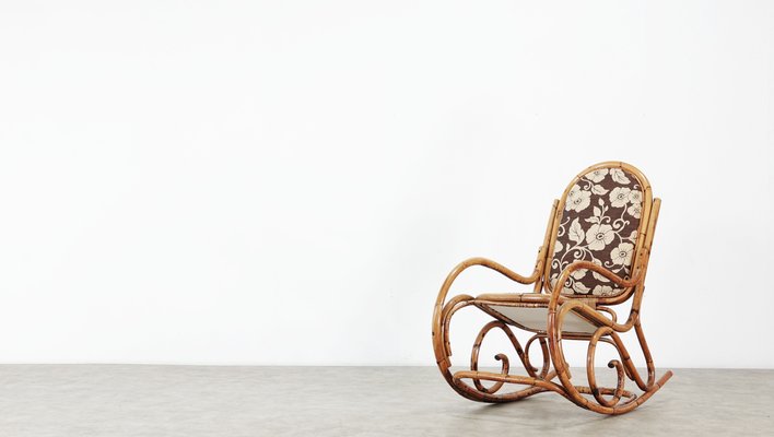 Vintage Rattan Rocking Chair, 1970