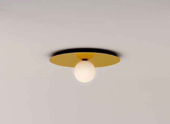 Aexit Kit 2 Piastre A Disco Per Lampade Da Soffitto, Accessori Montaggio In Metallo Nero, Dimensioni 23x8 Cm, Fori 10 E 6 Mm