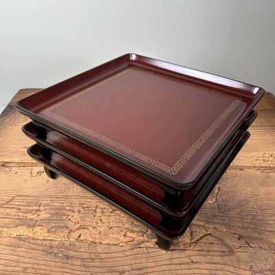 Wooden Urushi Lacquered Tea Table Serving Tray, Japan., 1970s for