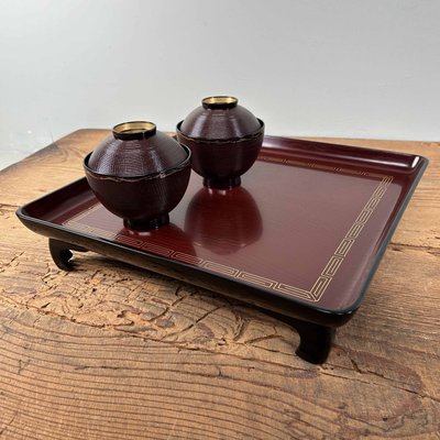 Wooden Urushi Lacquered Tea Table Serving Tray, Japan., 1970s for