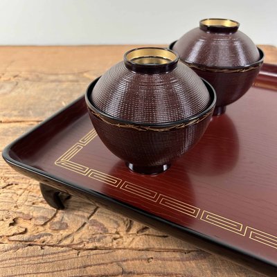 Wooden Urushi Lacquered Tea Table Serving Tray, Japan., 1970s for