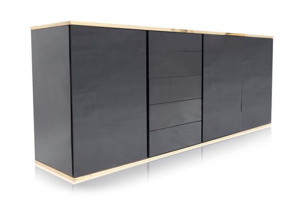 Black Lacquered Credenza From Roche Bobois 1980s For Sale At Pamono