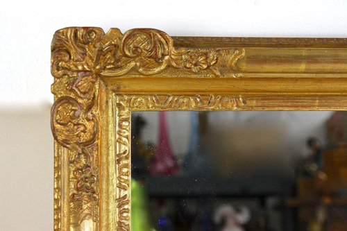 Antique Austrian Gilt Biedermeier Wall Mirror, 1850 for sale at Pamono