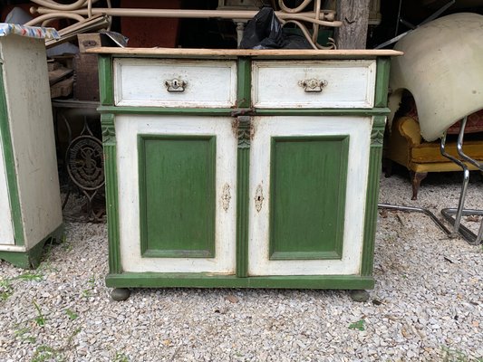 Antique German Style Green-White Painted Cabinet for sale at Pamono