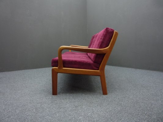 【希少】1960s ヴィンテージ 3人掛けソファ L. Olsen & Son Hans Olsen 3-person sofa in Rosewood & Black leather, 1960s | #275479