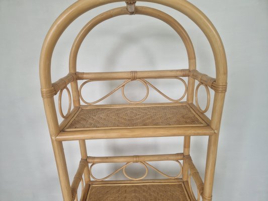 Bohemian Rattan and Bamboo Shelf, 1970s for sale at Pamono