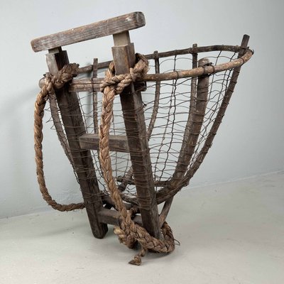 Antique Japanese Harvest Backpack Basket 1920s for sale at Pamono