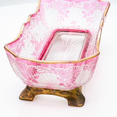 Flower Pattern Acid Etched Bowl from Baccarat, 1900 for sale at Pamono