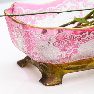 Flower Pattern Acid Etched Bowl from Baccarat, 1900 for sale at Pamono