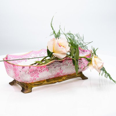 Baccarat クリスタル皿 花柄 Flower Pattern Acid Etched Bowl from Baccarat, 1900 for sale at Pamono