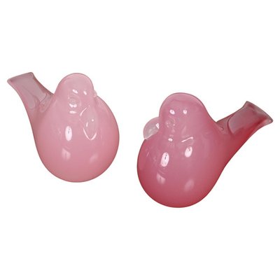 Italian Pink Murano Glass Bird Sculptures by A. Seguso, 1960s, Set