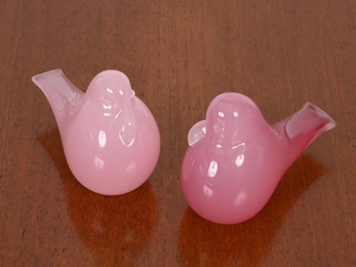 Italian Pink Murano Glass Bird Sculptures by A. Seguso, 1960s, Set