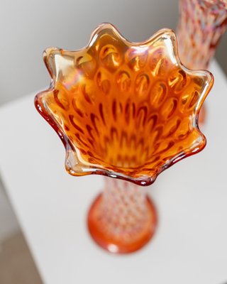 FENTONフェントンカー二バルアンティークUSA carnival  vase Fenton Carnival Glass Peacock Vase, 8