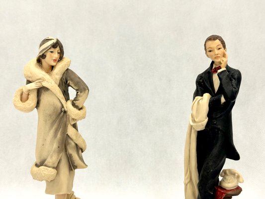 Art Deco Style Adl Figurines by Vittorio Tessaro, 1970s, Set of 2