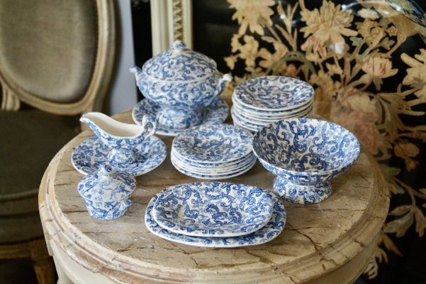 Antique Staffordshire Pottery Children's Dinner Service Toys Set
