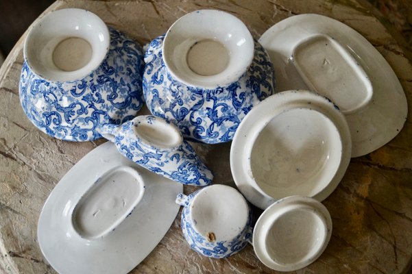 Antique Staffordshire Pottery Children's Dinner Service Toys Set