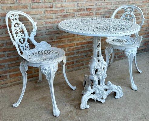 Wrought Iron Table and Chairs 1940 Set of 3