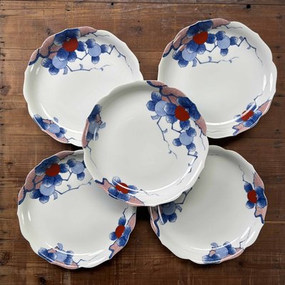 Vintage Teller aus Porzellan, 1950er, 5 . Set bei Pamono kaufen