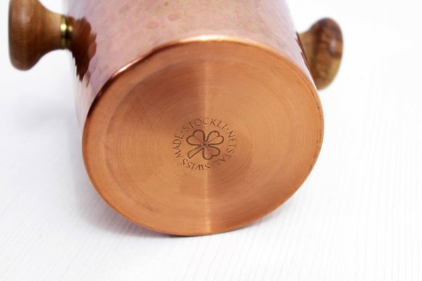 Small Stockli Netstal Copper-Plated Metal Ice Bucket, Switzerland