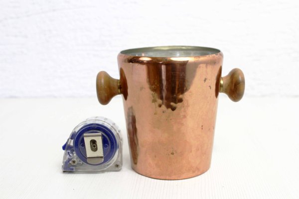 Small Stockli Netstal Copper-Plated Metal Ice Bucket, Switzerland