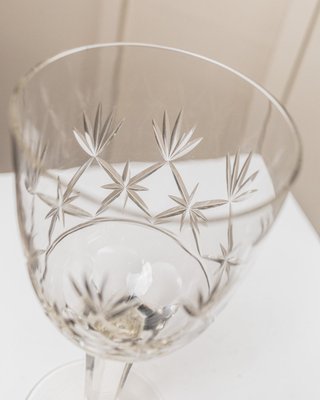 Vintage Saint Louis Wine Glass in Crystal Glass & Faceted Stem, France,  1930s for sale at Pamono